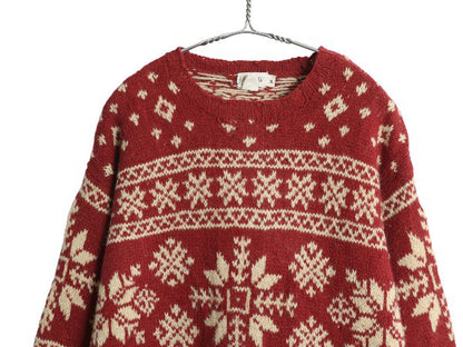 90s ジェイクルー ノルディック ニット セーター メンズ M 大きめ L オールド ウール フェアアイル カットソー タイプ バーズアイ 旧タグ 