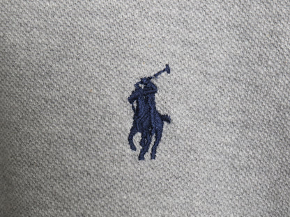 ポロ ラルフローレン 鹿の子 長袖 ポロシャツ メンズ L 長袖シャツ カットソー ワンポイント ポニー刺繍 カジュアル シンプル ゆったり 灰