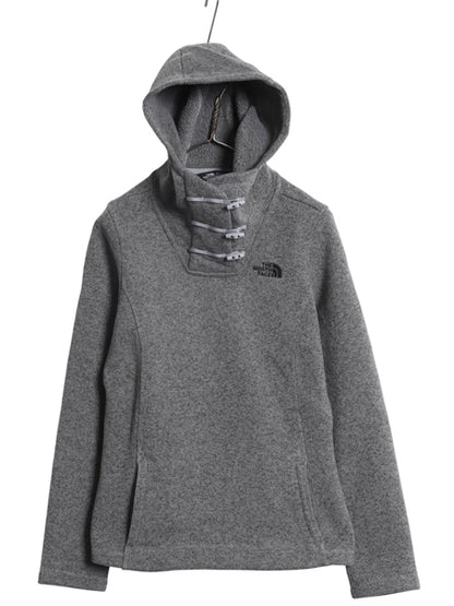US企画 ノースフェイス セーター フリース パーカー ジャケット レディース S プルオーバー ニット ブルゾン 裏 ボア パイル ワンポイント