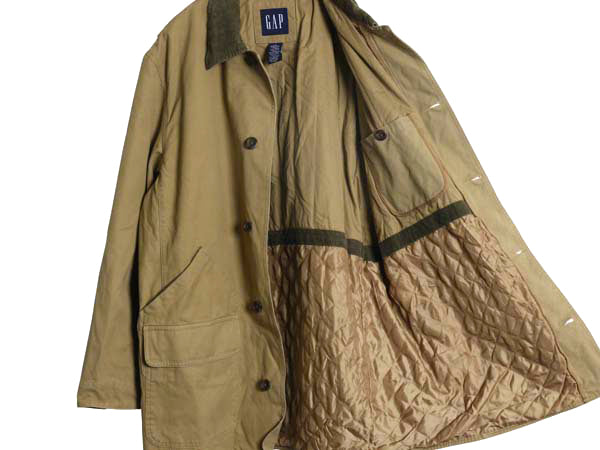 00s オールド ギャップ コットン ハンティング ジャケット メンズ L / 古着 中綿 フィールド カバーオール ハーフ コート 襟 コーデュロイ 