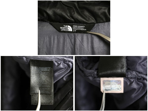 ノースフェイス ナイロン ダウン ジャケット メンズ S アウトドア ブルゾン ハイネック フルジップ キルティング 550フィル パッカブル 黒