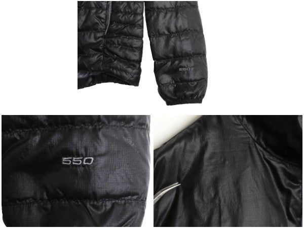 ノースフェイス ナイロン ダウン ジャケット メンズ S アウトドア ブルゾン ハイネック フルジップ キルティング 550フィル パッカブル 黒