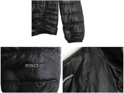 ノースフェイス ナイロン ダウン ジャケット メンズ S アウトドア ブルゾン ハイネック フルジップ キルティング 550フィル パッカブル 黒