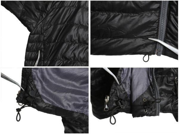 ノースフェイス ナイロン ダウン ジャケット メンズ S アウトドア ブルゾン ハイネック フルジップ キルティング 550フィル パッカブル 黒