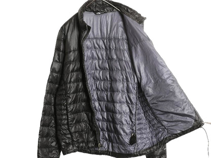 ノースフェイス ナイロン ダウン ジャケット メンズ S アウトドア ブルゾン ハイネック フルジップ キルティング 550フィル パッカブル 黒