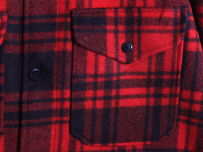 70s USA製 ペンドルトン ウール シャツ ジャケット メンズ L ヴィンテージ チェック ヘビーウェイト CPO ボックス ブルゾン ツートン 赤 黒