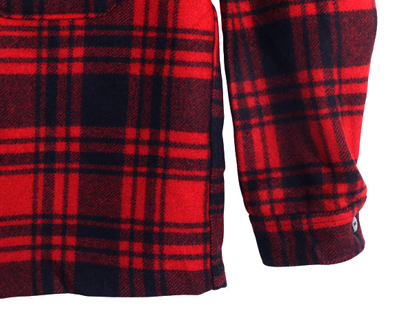 70s USA製 ペンドルトン ウール シャツ ジャケット メンズ L ヴィンテージ チェック ヘビーウェイト CPO ボックス ブルゾン ツートン 赤 黒