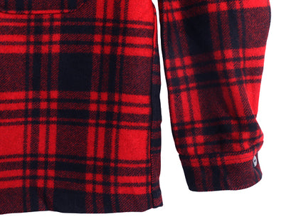 70s USA製 ペンドルトン ウール シャツ ジャケット メンズ L ヴィンテージ チェック ヘビーウェイト CPO ボックス ブルゾン ツートン 赤 黒