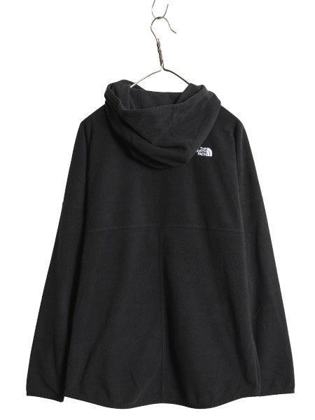 ノースフェイス フリース パーカー 長袖 Tシャツ レディース M / アウトドア TKA フード付き ロンT プルオーバー ハイネック ブラック 薄手