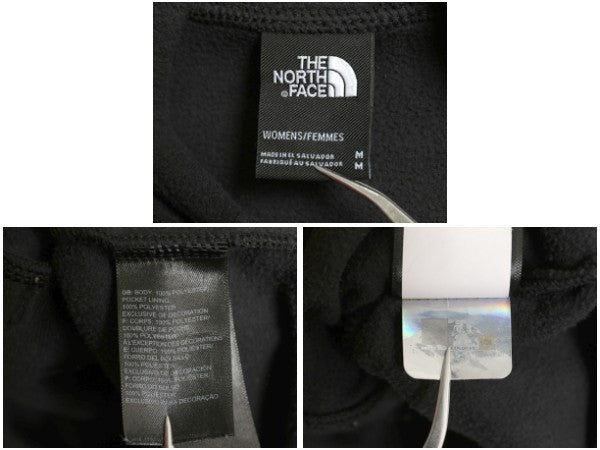 ノースフェイス フリース パーカー 長袖 Tシャツ レディース M / アウトドア TKA フード付き ロンT プルオーバー ハイネック ブラック 薄手