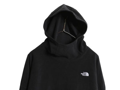 ノースフェイス フリース パーカー 長袖 Tシャツ レディース M / アウトドア TKA フード付き ロンT プルオーバー ハイネック ブラック 薄手