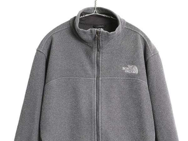 US企画 ノースフェイス WIND WALL フリース ジャケット メンズ М / 古着 アウトドア フルジップ ジャンパー ブルゾン ワンポイント グレー