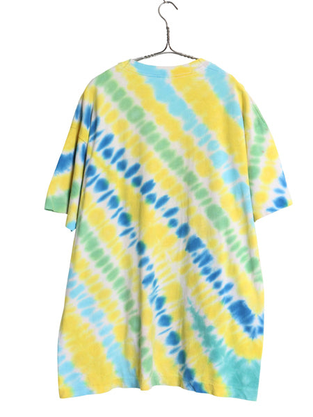 90s USA製 イラスト プリント タイダイ Tシャツ XL オールド アート グラフィック シングルステッチ ヘビーウェイト コットン マルチカラー