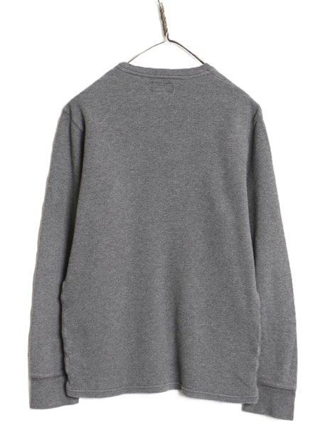 ポロ ラルフローレン 長袖 サーマル Tシャツ メンズ S 古着 ロンT ワッフル カットソー ワンポイント ストレッチ インナー シンプル グレー