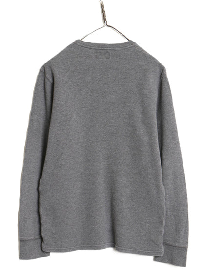 ポロ ラルフローレン 長袖 サーマル Tシャツ メンズ S 古着 ロンT ワッフル カットソー ワンポイント ストレッチ インナー シンプル グレー