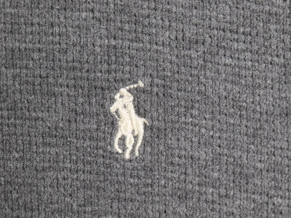 ポロ ラルフローレン 長袖 サーマル Tシャツ メンズ S 古着 ロンT ワッフル カットソー ワンポイント ストレッチ インナー シンプル グレー
