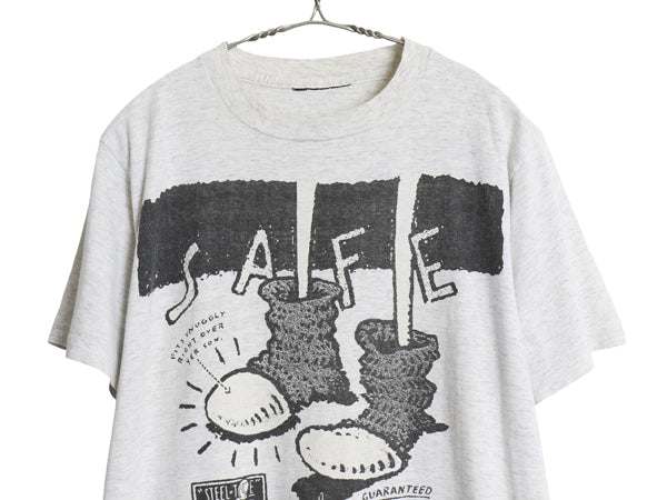 80s キャラクター イラスト 両面 プリント Tシャツ メンズ M 程/ ヴィンテージ アート ジョーク パロディ グラフィック シングルステッチ