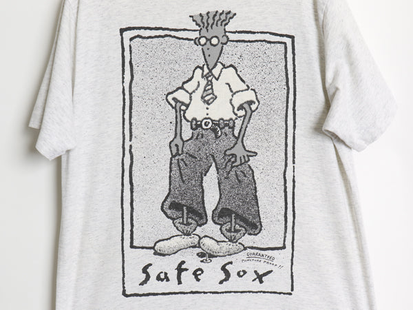 80s キャラクター イラスト 両面 プリント Tシャツ メンズ M 程/ ヴィンテージ アート ジョーク パロディ グラフィック シングルステッチ