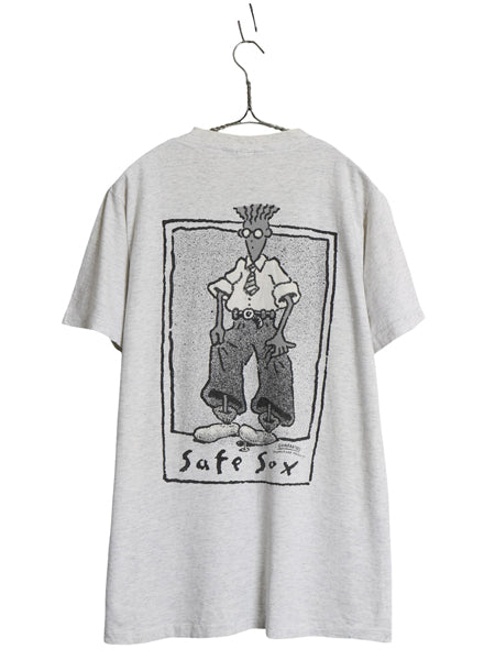 80s キャラクター イラスト 両面 プリント Tシャツ メンズ M 程/ ヴィンテージ アート ジョーク パロディ グラフィック シングルステッチ