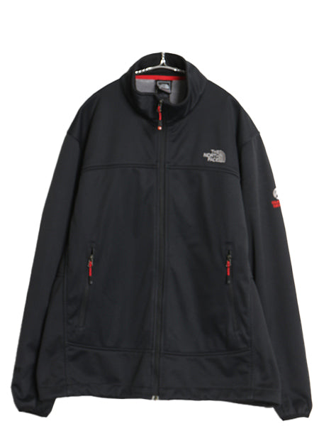 US企画 ノースフェイス サミットシリーズ ソフトシェル ジャケット メンズ L / アウトドア ジャンパー ストレッチ 裏 フリース ブルゾン 黒