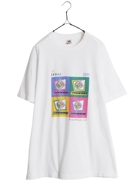 90s USA製 ★ IBM PC イラスト プリント Tシャツ メンズ XL / オールド 当時物 企業物 テック コンピューター プロモ シングルステッチ 白