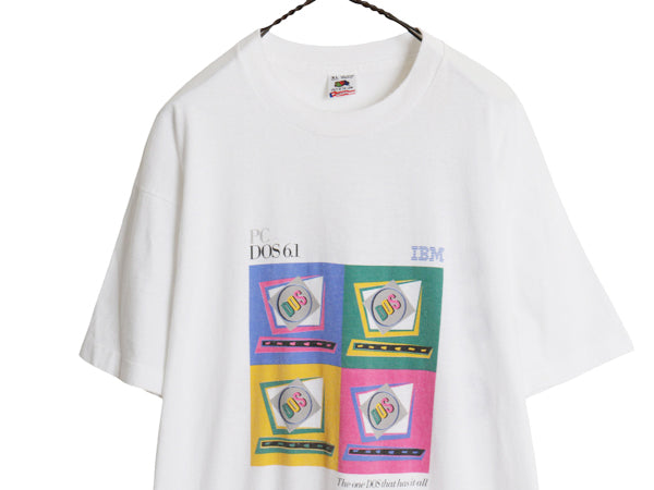 90s USA製 ★ IBM PC イラスト プリント Tシャツ メンズ XL / オールド 当時物 企業物 テック コンピューター プロモ シングルステッチ 白