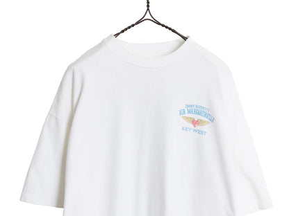 90s USA製 ★ ジミー バフェット イラスト プリント Tシャツ メンズ XL / オールド 企業物 マップ 音楽 シングルステッチ グラフィック 白