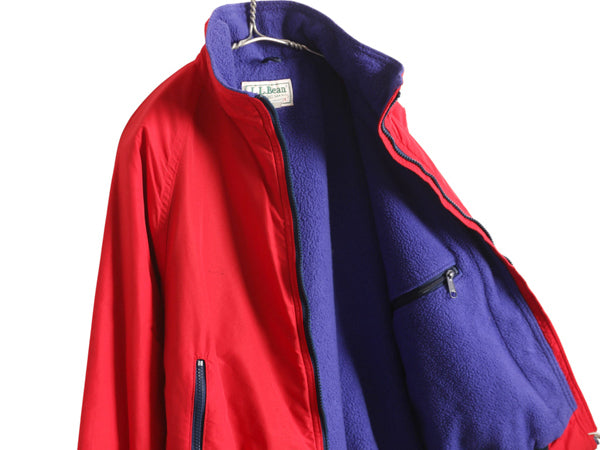 80s USA製 エルエルビーン ウォームアップ ジャケット レディース M メンズ XS / ヴィンテージ ナイロン フリース ライナー付き フルジップ