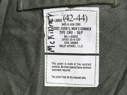 デッドストック 米軍実物 CWU-36P サマー フライト ジャケット LARGE / 20年製 アラミド ミリタリー USAF エアフォース ボンバー ブルゾン