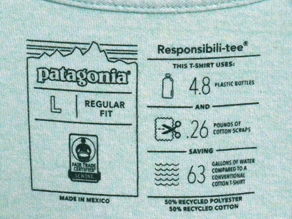  パタゴニア 両面 プリント 半袖 Tシャツ メンズ L / 古着 アウトドア カットソー P6 バックプリント ボックスロゴ クルーネック シンプル