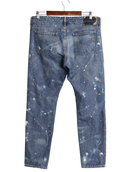 ポロ ラルフローレン デニム パンツ レディース 30 ヴィンテージ ペンキ 加工 ジーンズ ジーパン スリム テーパード ヒゲ アタリ ダメージ