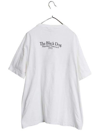 90s USA製 The Black Dog アート イラスト プリント Tシャツ メンズ レディース XL / オールド アニマル ドッグ グラフィック 大きいサイズ