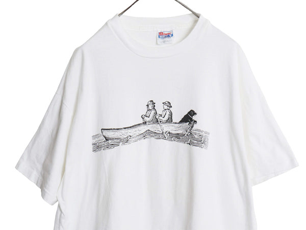 90s USA製 The Black Dog アート イラスト プリント Tシャツ メンズ レディース XL / オールド アニマル ドッグ グラフィック 大きいサイズ