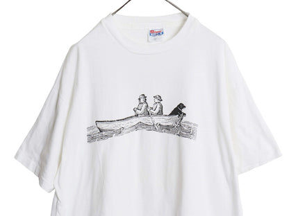 90s USA製 The Black Dog アート イラスト プリント Tシャツ メンズ レディース XL / オールド アニマル ドッグ グラフィック 大きいサイズ
