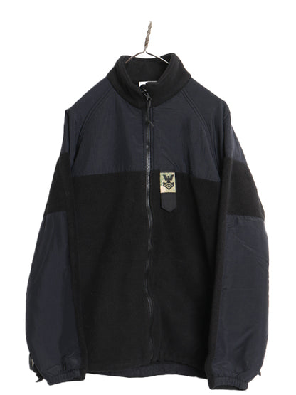 米軍実物 US NAVY ECWCS GEN2 フルジップ フリース ライナー ジャケット MEDIUM REGULAR / 16年製 ミリタリー USN 軍物 海軍 ジャンパー 黒