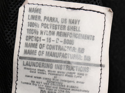 米軍実物 US NAVY ECWCS GEN2 フルジップ フリース ライナー ジャケット MEDIUM REGULAR / 16年製 ミリタリー USN 軍物 海軍 ジャンパー 黒
