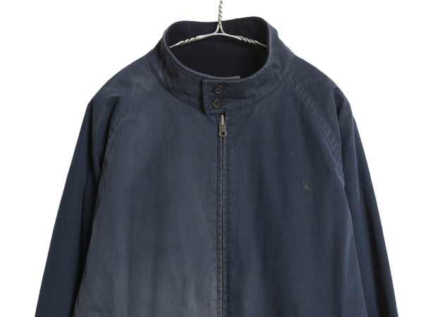 90s ポロ ラルフローレン リバーシブル ジャケット メンズ XL オールド コットン フリース スイングトップ タンカース タイプ 大きいサイズ