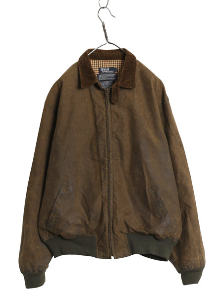80s 90s USA製 ★ ポロ ラルフローレン オイルド スイングトップ ジャケット メンズ L / ヴィンテージ コットン ブルゾン ポニー無し 無地