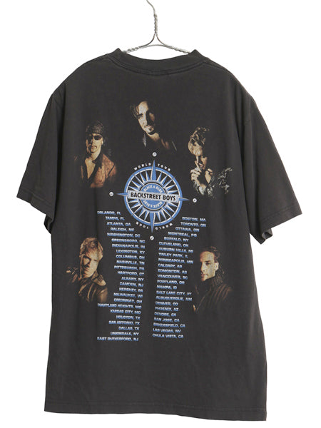 00s バックストリート ボーイズ ツアー プリント Tシャツ メンズ M / オールド オフィシャル 両面 フォト バンド ロック ポップ GIANT 黒