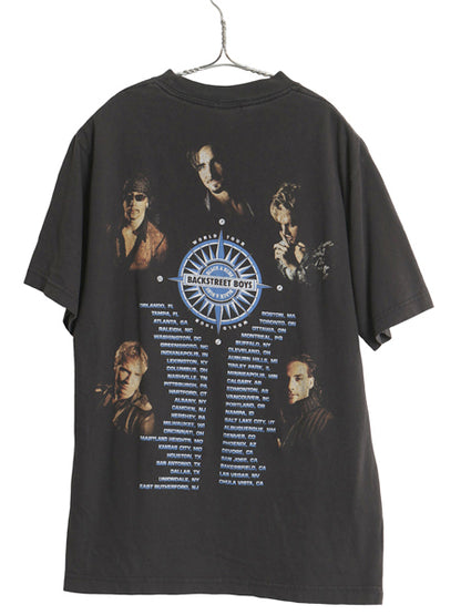00s バックストリート ボーイズ ツアー プリント Tシャツ メンズ M / オールド オフィシャル 両面 フォト バンド ロック ポップ GIANT 黒