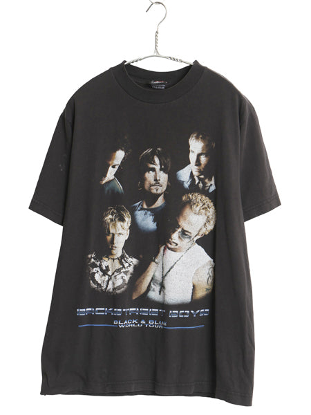 00s バックストリート ボーイズ ツアー プリント Tシャツ メンズ M / オールド オフィシャル 両面 フォト バンド ロック ポップ GIANT 黒