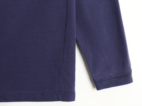 90s オールド ギャップ モックネック ボーダー 長袖 Tシャツ メンズ S / 紺タグ 前V コットン ロンT ハイネック カットソー ツートン 黒 紺