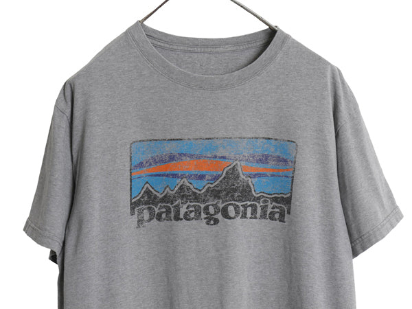 パタゴニア プリント 半袖 Tシャツ メンズ M 程 / アウトドア グラフィック アート イラスト フィッツロイ カットソー シンプル グレー 