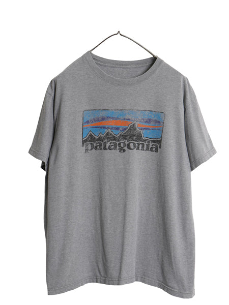 パタゴニア プリント 半袖 Tシャツ メンズ M 程 / アウトドア グラフィック アート イラスト フィッツロイ カットソー シンプル グレー 