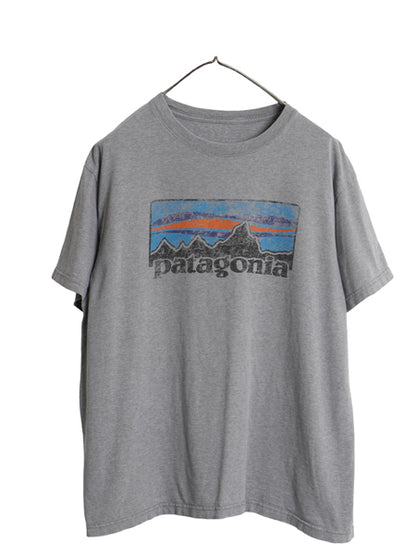 パタゴニア プリント 半袖 Tシャツ メンズ M 程 / アウトドア グラフィック アート イラスト フィッツロイ カットソー シンプル グレー 