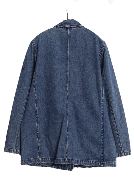 90s ラルフローレン ジーンズ デニム Pコート レディース S / オールド ポロ ハーフ コート ジャケット 10ボタン USN ヴィンテージ タイプ 
