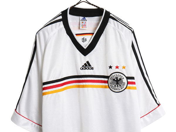 90s ☆ アディダス ドイツ 代表 サッカー ユニフォーム メンズ XL / 98 99 当時物 ナショナル オフィシャル フットボール シャツ ホーム 白