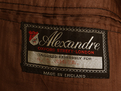 60s イギリス製 ALEXANDRE ハリスツイード テーラード ジャケット メンズ M 程/ ヴィンテージ ブレザー ヘビーウェイト ウール トラッド 茶