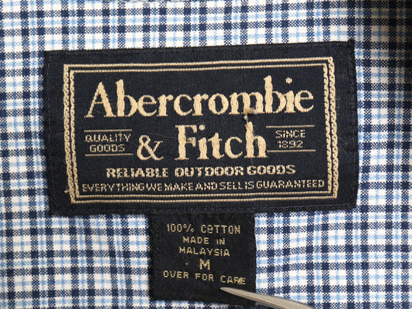 90s  Abercrombie&Fitch チェック 長袖 シャツ メンズ M / コットン オックスフォード ポケット付き カジュアル ゆったり マルチカラー Y2K