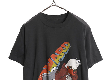 80s ★ ハワードザダック イラスト プリント Tシャツ メンズ S 程/ ヴィンテージ 当時物 ムービー 映画 マーベル キャラクター アメコミ 黒